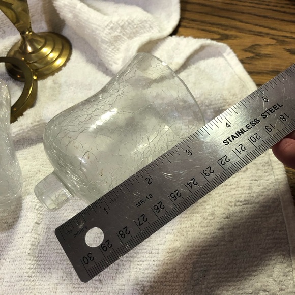 Vintage cracked glass and spiral brass candleholders made in India - Picture 11 of 12